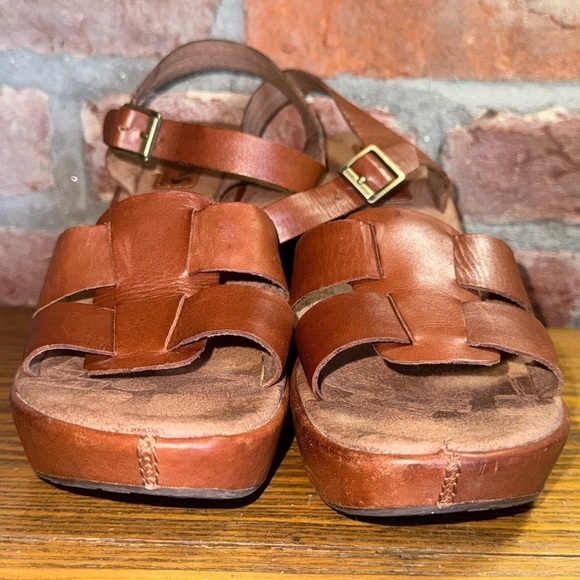 Kork-Ease Korks Size 10/42 Della Wedge Sandals Brown Leather Chunky Platform - Picture 6 of 12